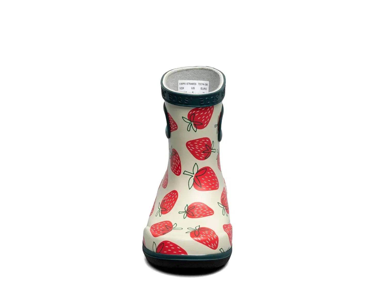 Резиновые сапоги Skipper II Strawberries, Bogs, белый/красный принт клубника — фото 2