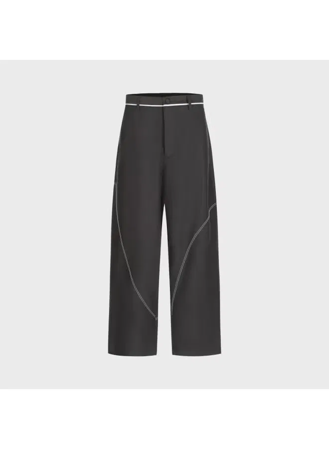 Брюки свободного кроя с декоративной строчкой, Zara, черный — фото 2