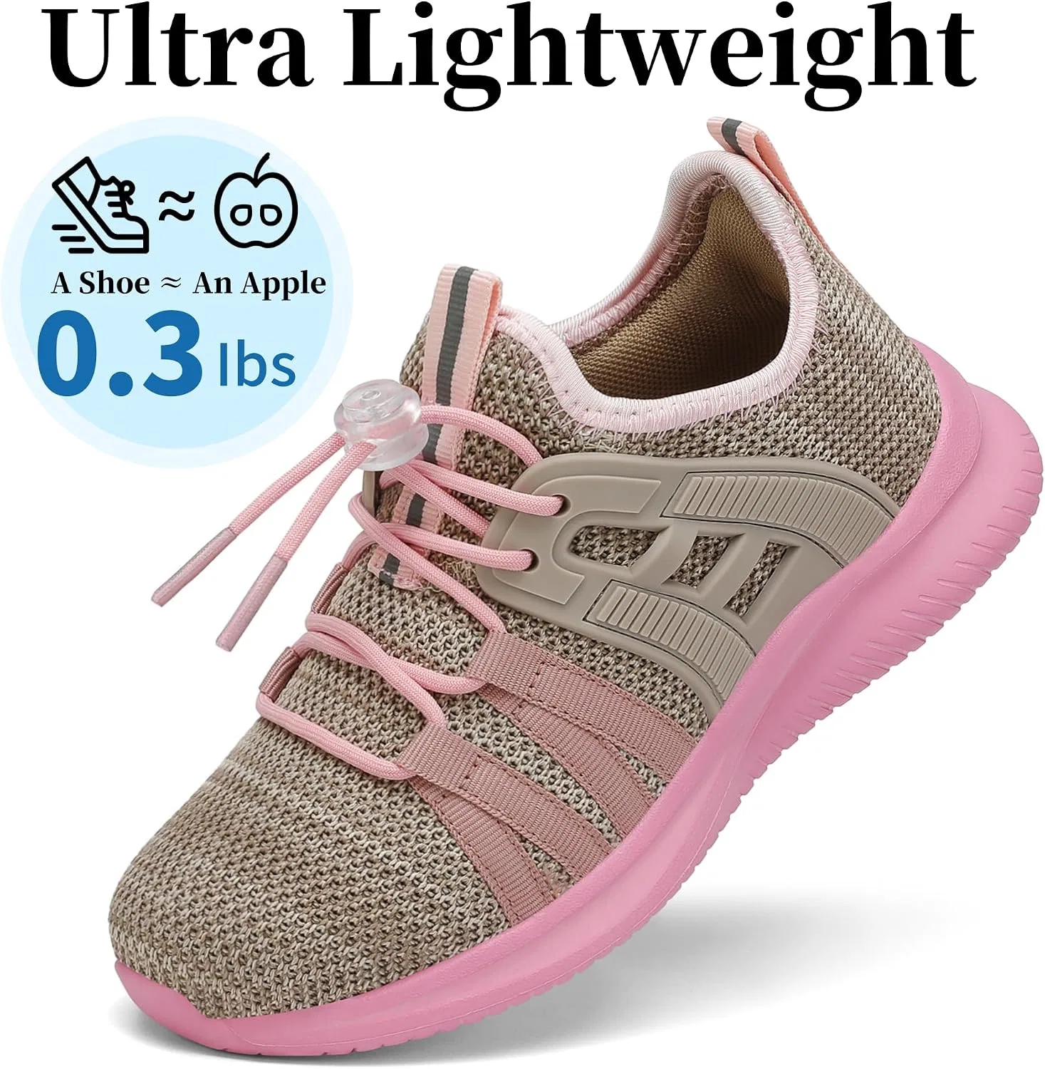 Детские кроссовки для мальчиков с дышащим верхом TOTOMONA, Grey Pink — фото 3
