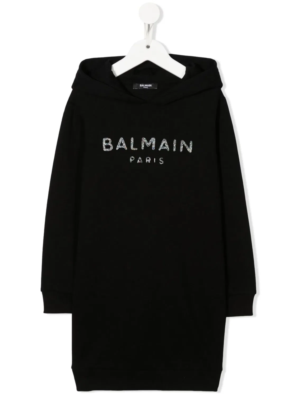 Платье‑худи с логотипом Balmain, черный