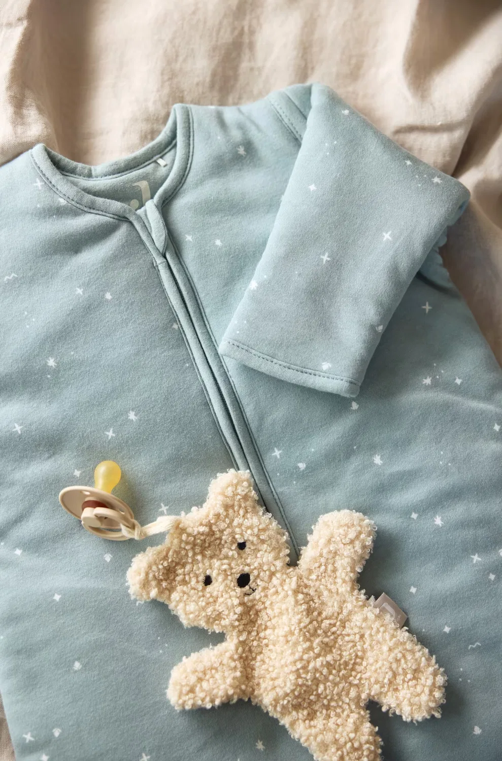 Спальный мешок со съемными рукавами Jollein, Twinkling/Sea Green