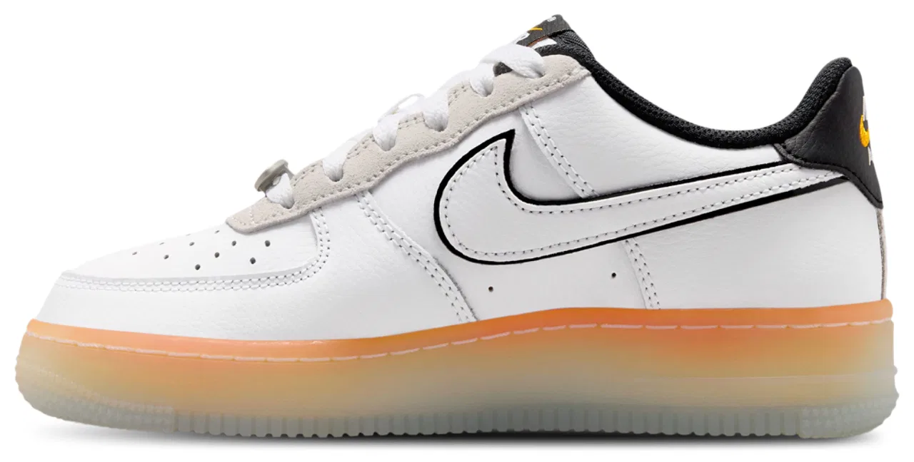 Кроссовки для мальчиков Air Force 1 FL2 Nike, цвет White/Black/Orange — фото 2