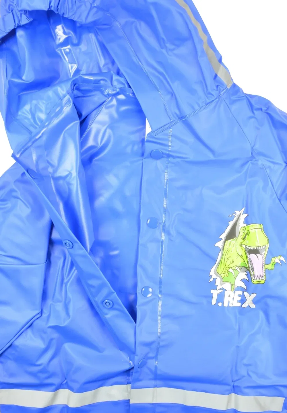 Regenjacke mit kapuze mit reflektorstreifen ungefüttert динозаврик t-rex - водонепроницаемая куртка United Labels, Blau — фото 2