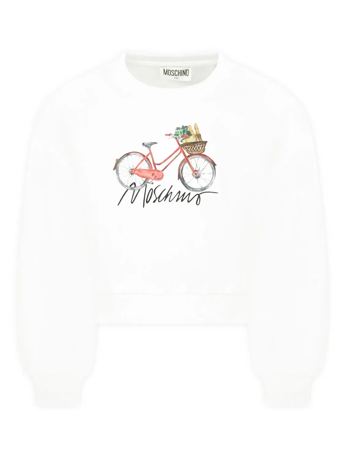 Moschino Художественный белый свитшот с капюшоном для девочек