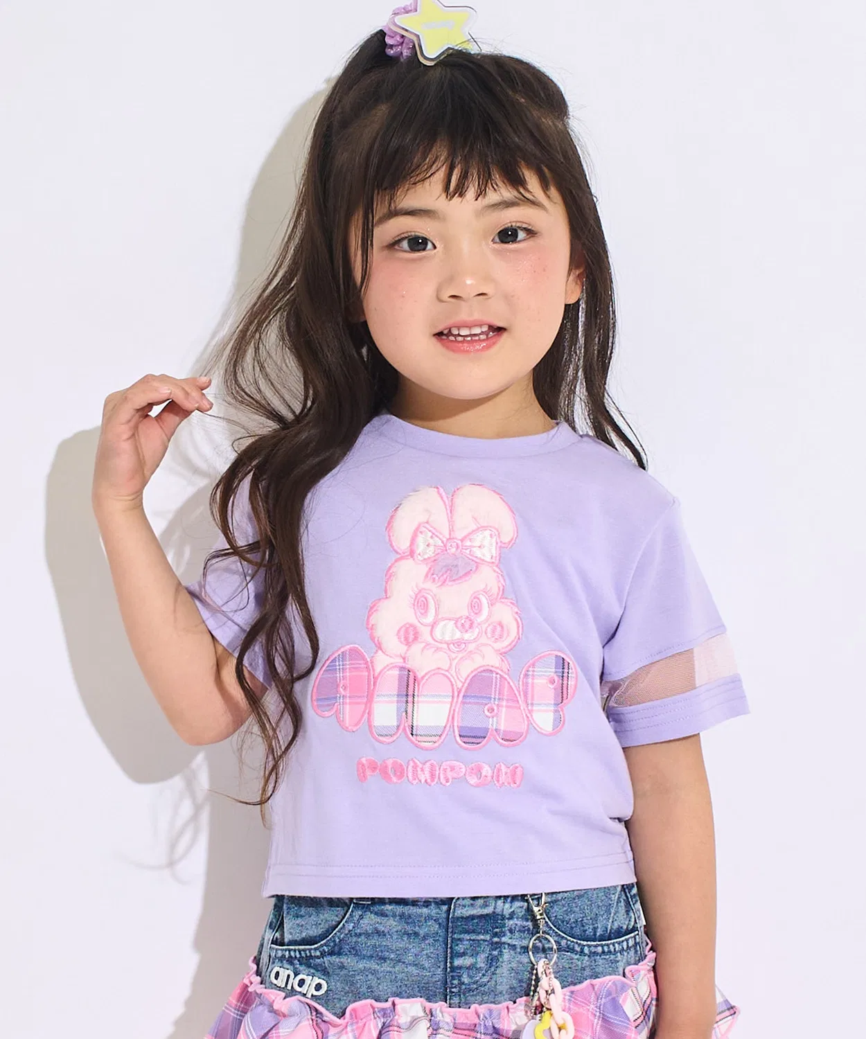 Детская футболка с аппликацией POMPOM ANAP kids, Лавандовый