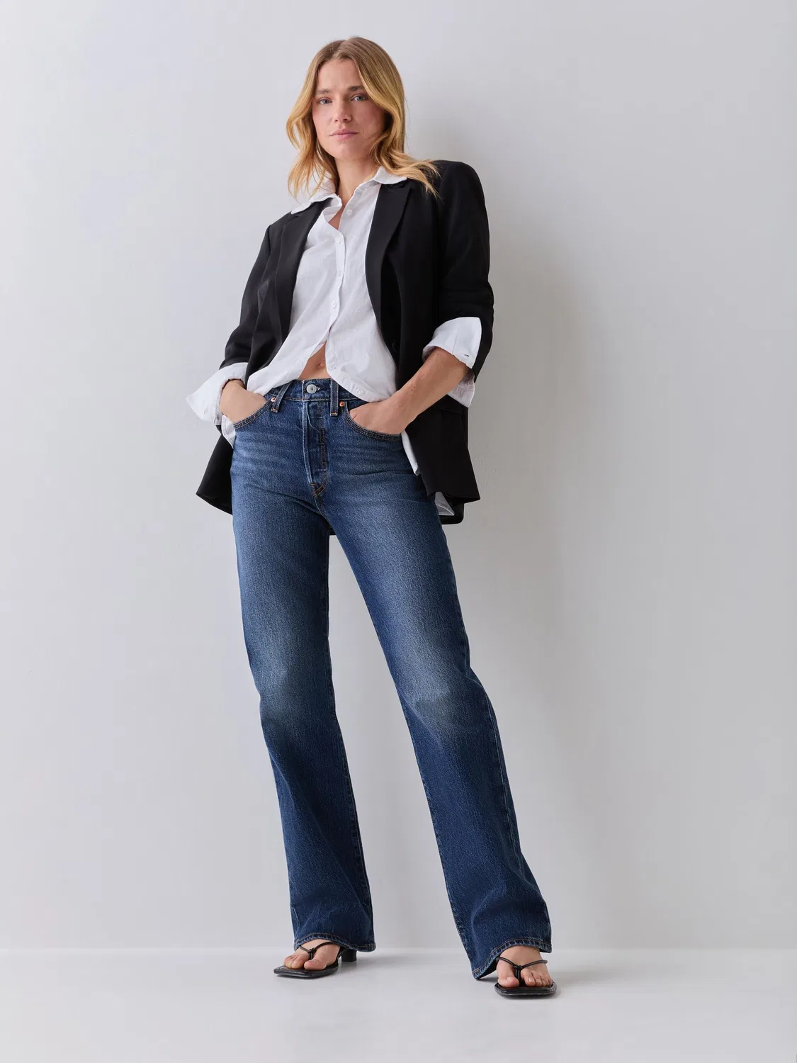 Джинсы bootcut с высокой посадкой Wedgie Levi's, Mid Blue Denim