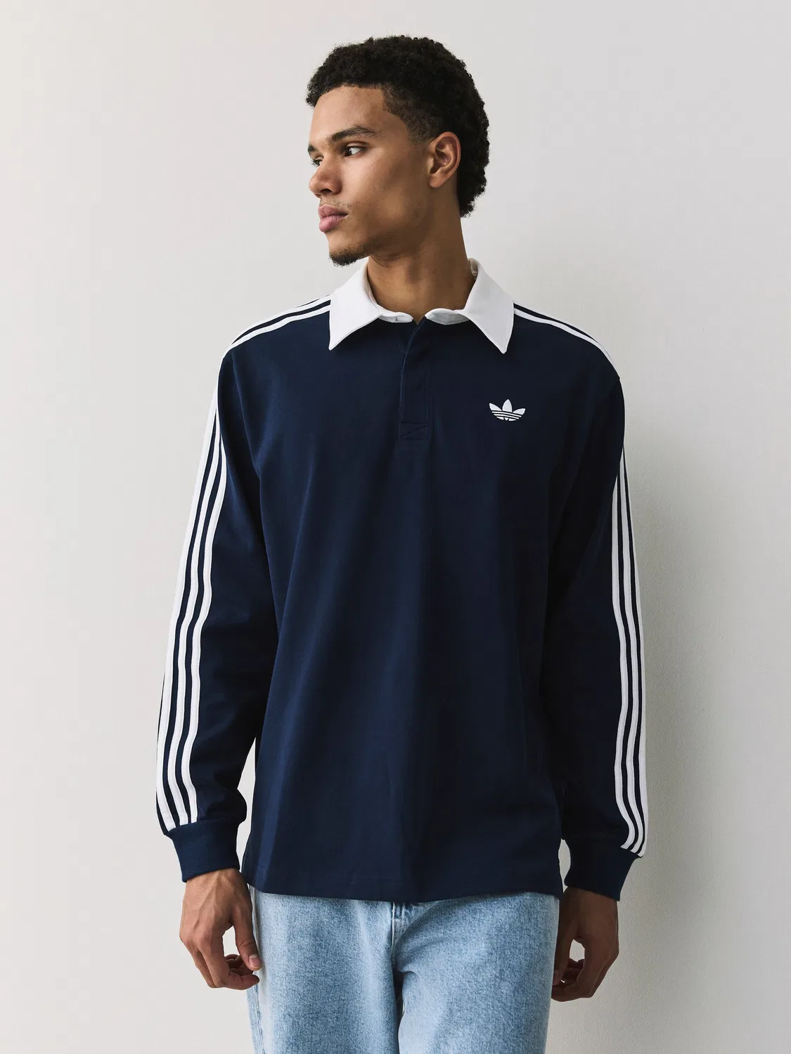 Футболка поло длинный рукав, Rugby, adidas Originals, синий