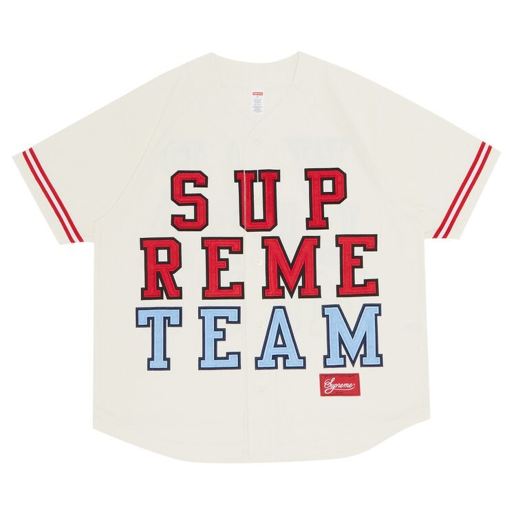 

Футболка Supreme Denim Baseball Jersey 'White', белый