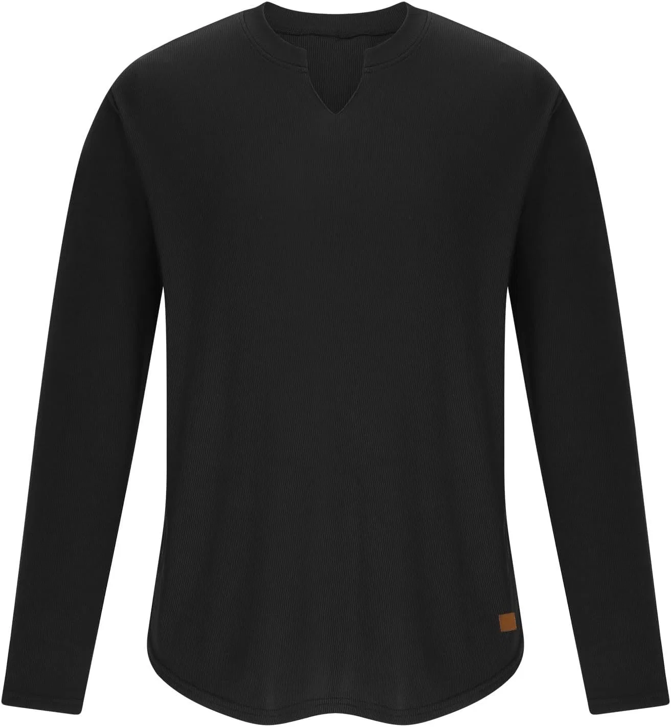 Мужская футболка с длинным рукавом Slim Fit Solid, Black — фото 3