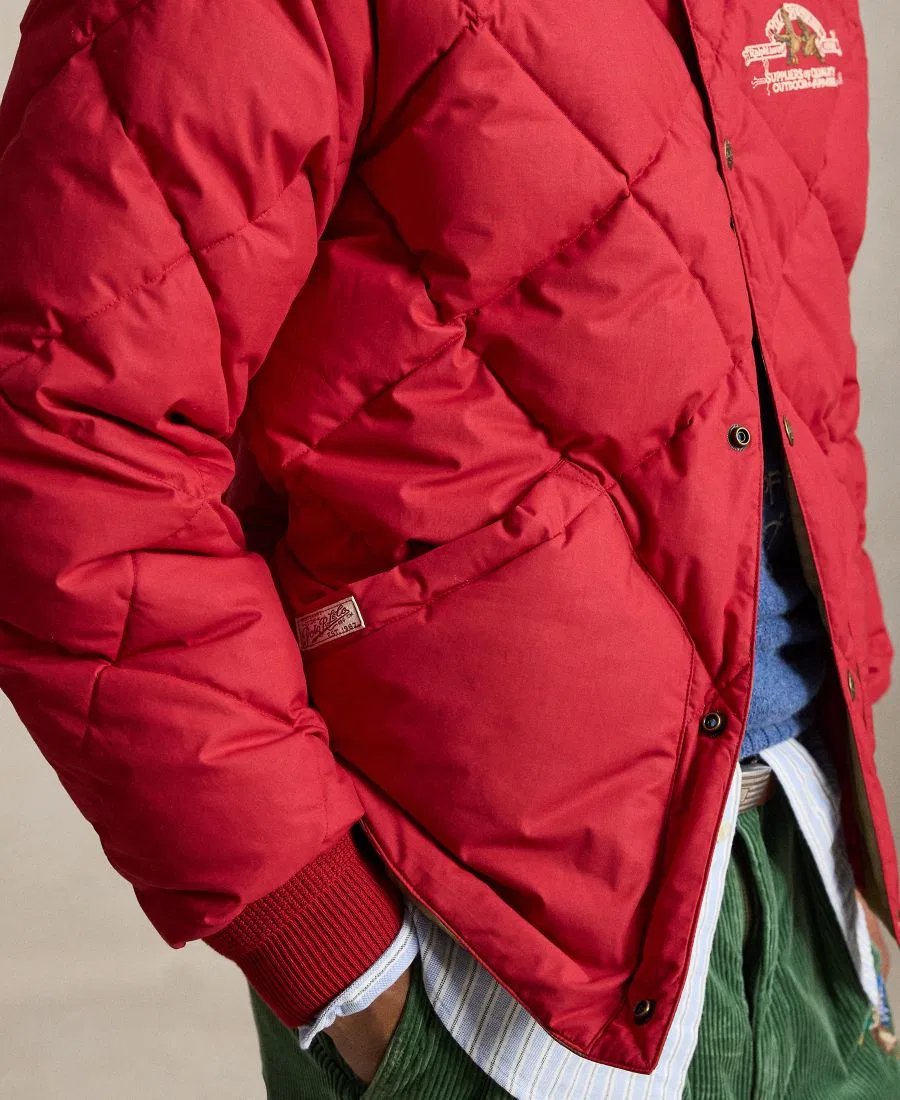 Стеганая куртка с вышивкой Polo Sportsman Polo Ralph Lauren, Sweet Tomato — фото 3