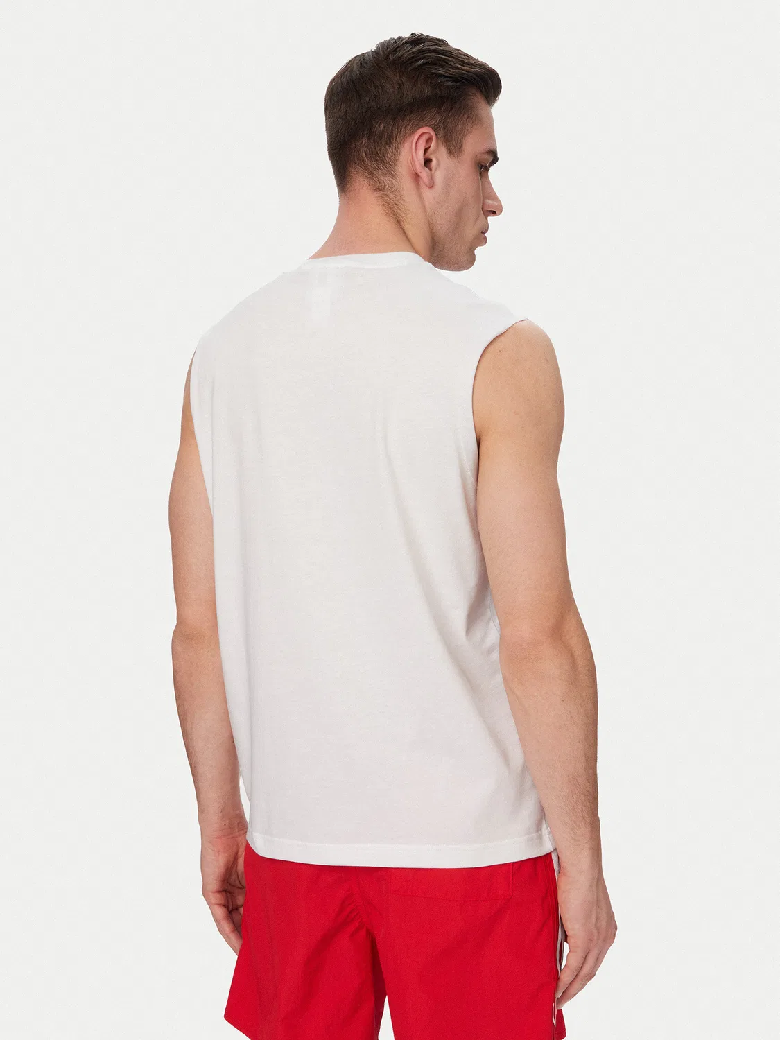 Мужская майка стандартного кроя Trefoil Essentials Adidas, белый — фото 3
