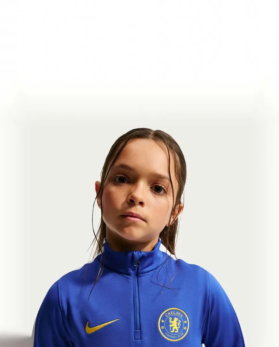 Детская футболка для мальчиков с длинным рукавом Chelsea FC 2026-2027 Dri-FIT Strike Drill Top Nike, Azul — фото 2