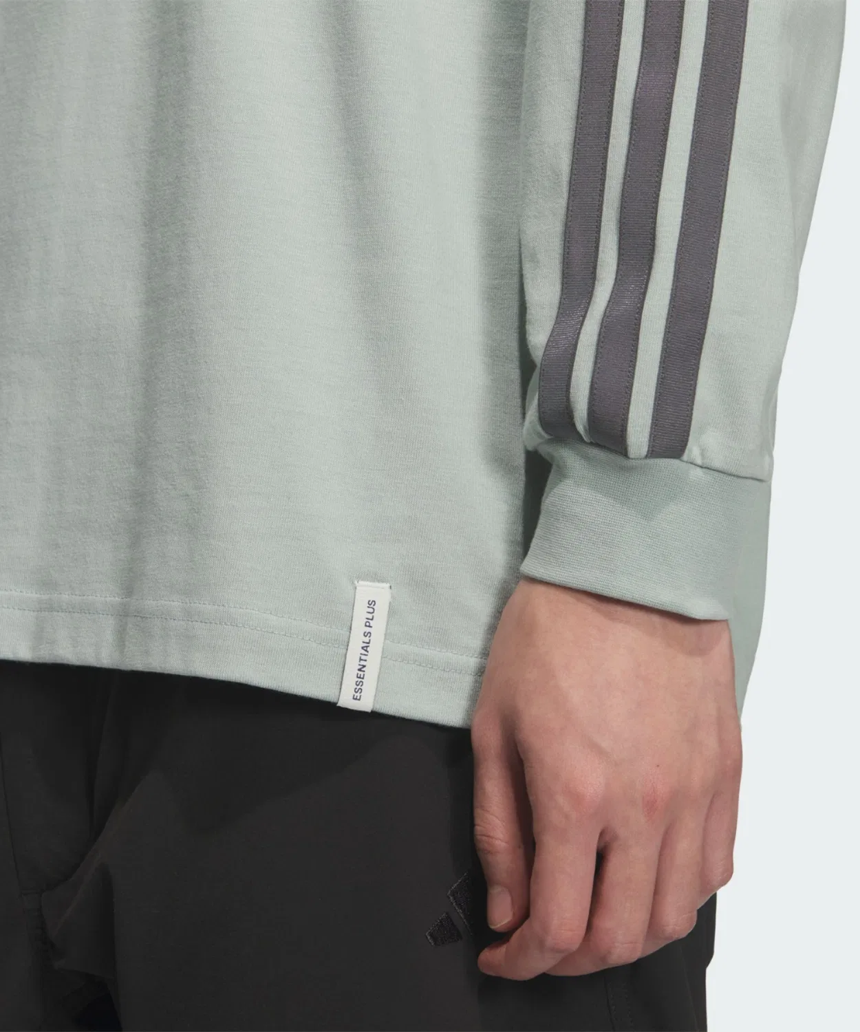 Мужская футболка с длинным рукавом свободного кроя, с тремя полосами Adidas, Green — фото 4