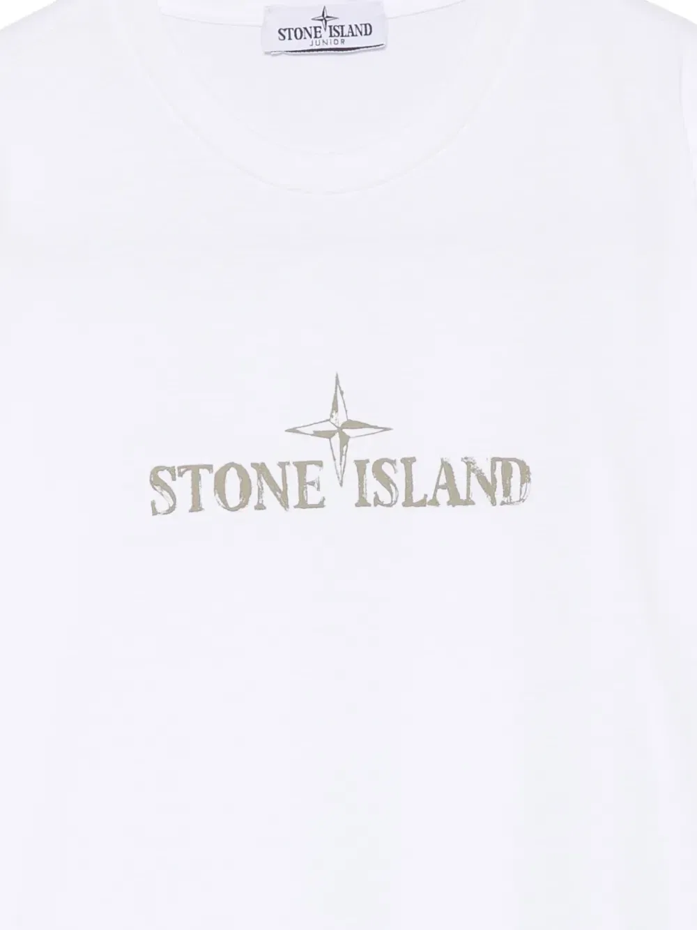 Футболка с логотипом Stone Island Junior, белый — фото 3