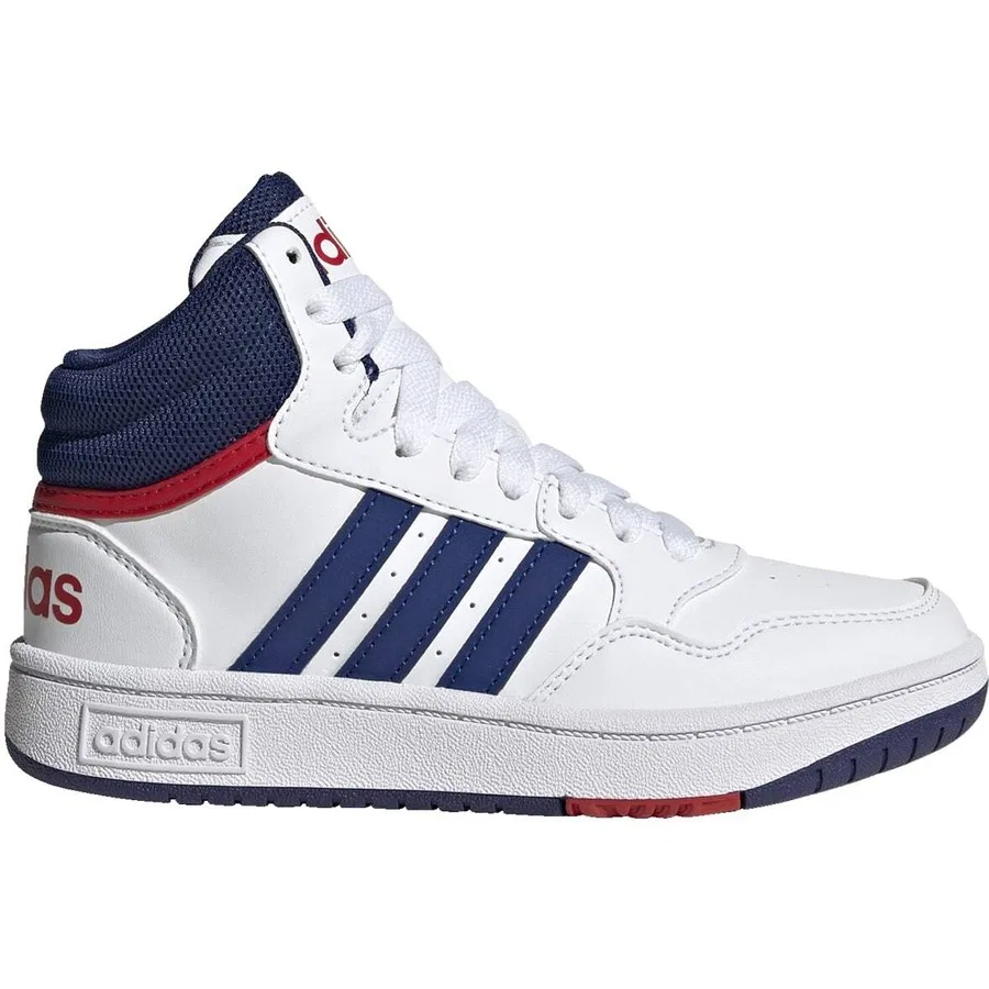 Детские кроссовки с дышащим верхом Hoops Mid adidas, Бело-синий — фото 2