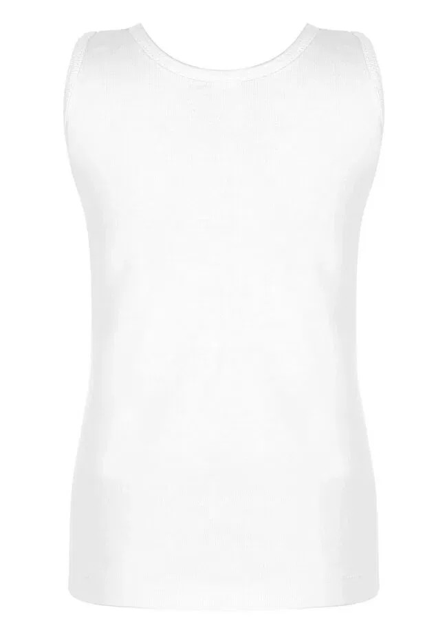 Детское для мальчиков нижнее белье хлопковое комплект 3 шт 3050 3-pack white 100% cotton ribbed boys' undershirt set 1 - 14 years Erdem, White — фото 3