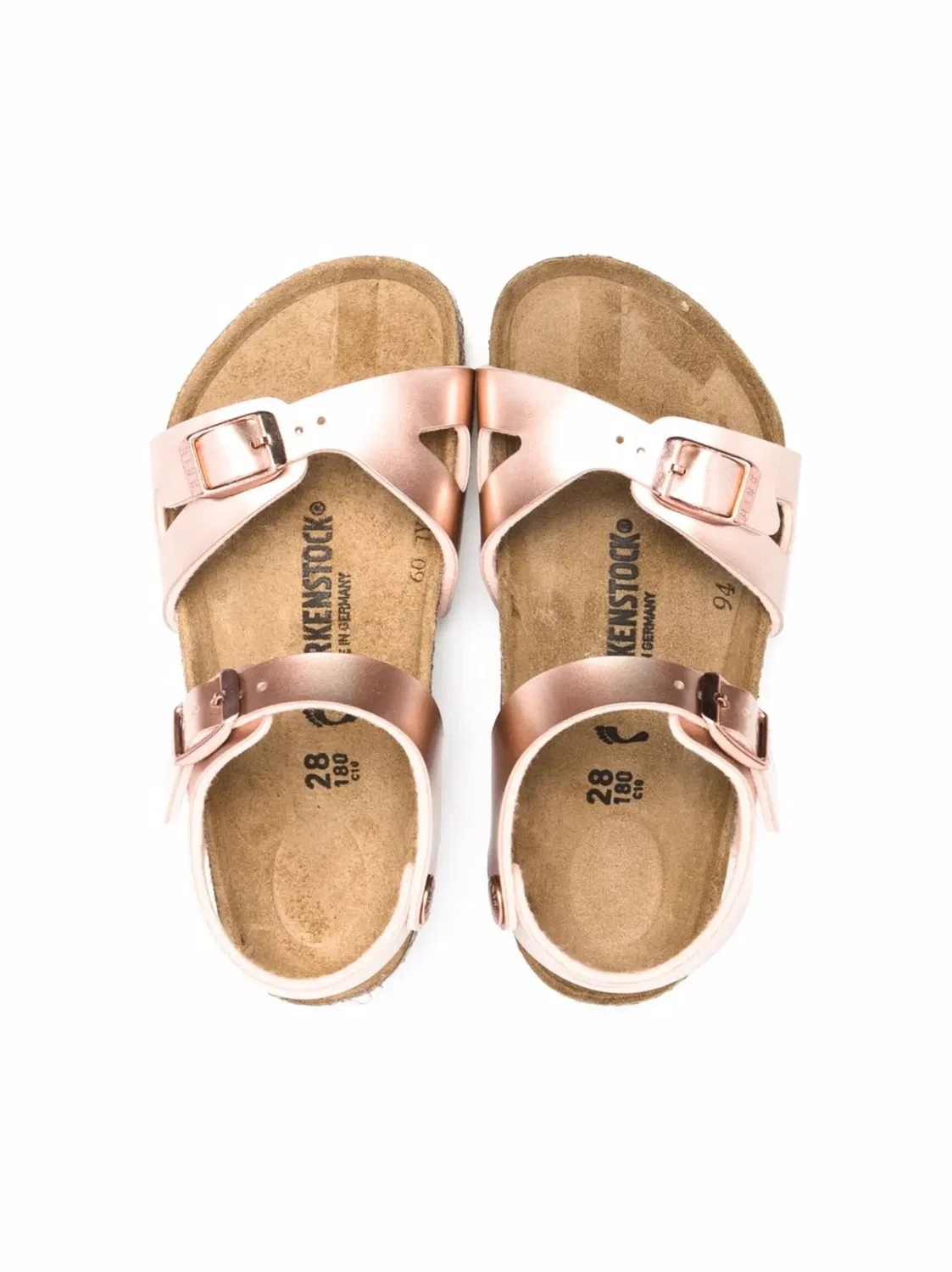 Birkenstock Сандалии кожаные розовый металлик — фото 2