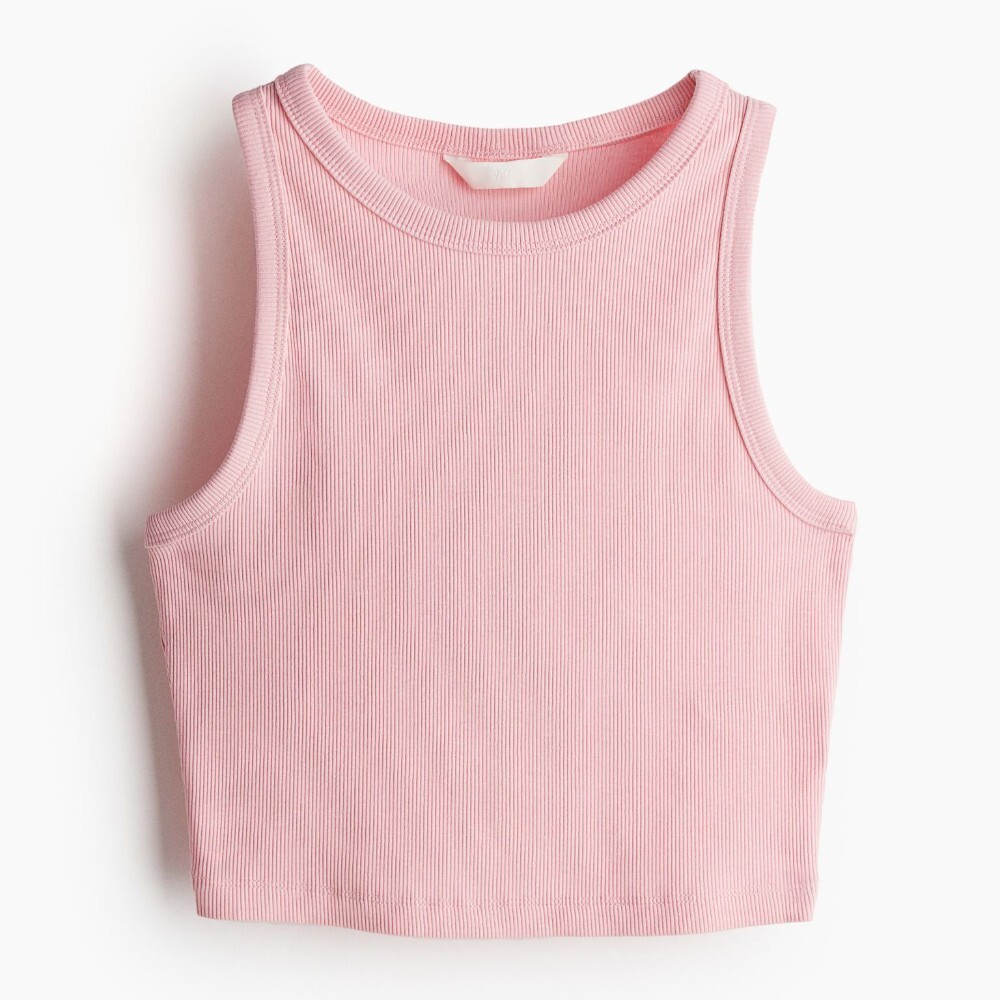 

Топ H&M Crop Tank, светло-розовый