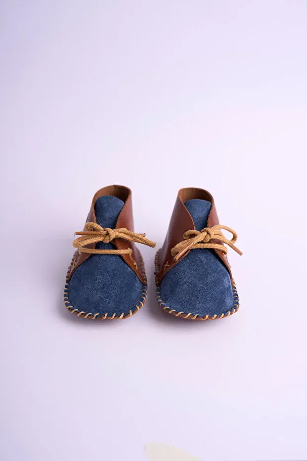 Детские ботинки для новорожденных с принтом Mini Fashion Kit - Baby First Step Shoe Kit Gossta, Navy Blue — фото 2