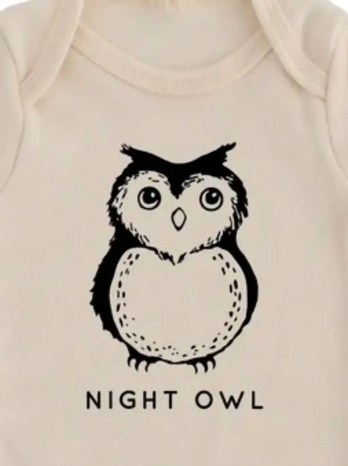 Детский боди-комбинезон с принтом Night Owl Nature Suppply Co, Cream — фото 2