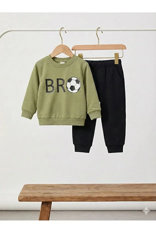 Детский комплект для мальчиков с вышивкой Tinytrends, Green — фото 2