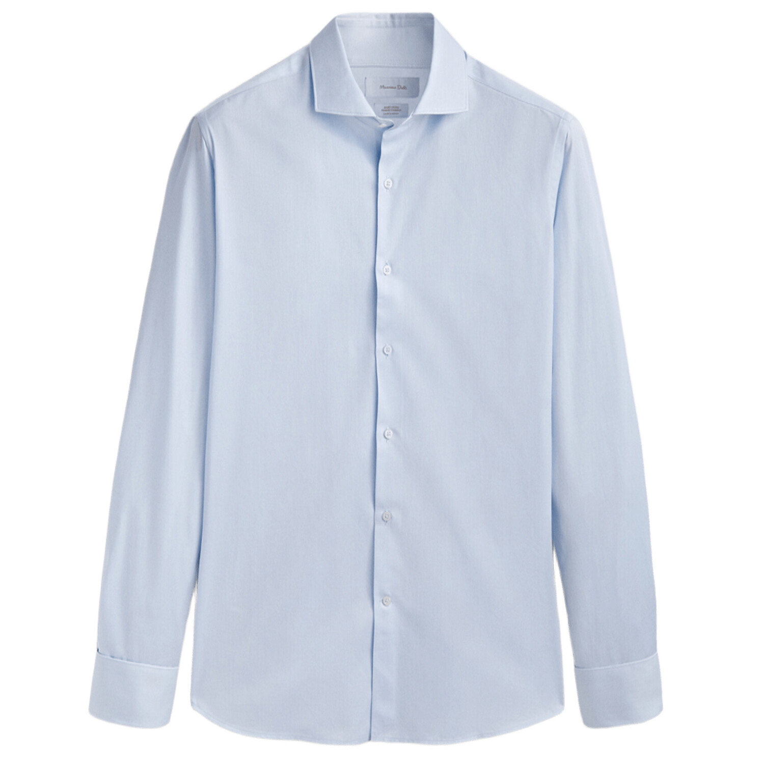 

Рубашка Massimo Dutti Slim Fit Twill с двойными манжетами, голубой