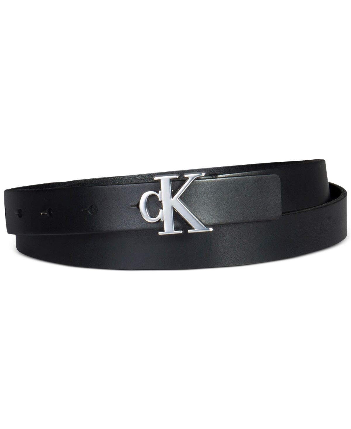 

Женский узкий ремень с пряжкой с монограммой ck Calvin Klein, черный