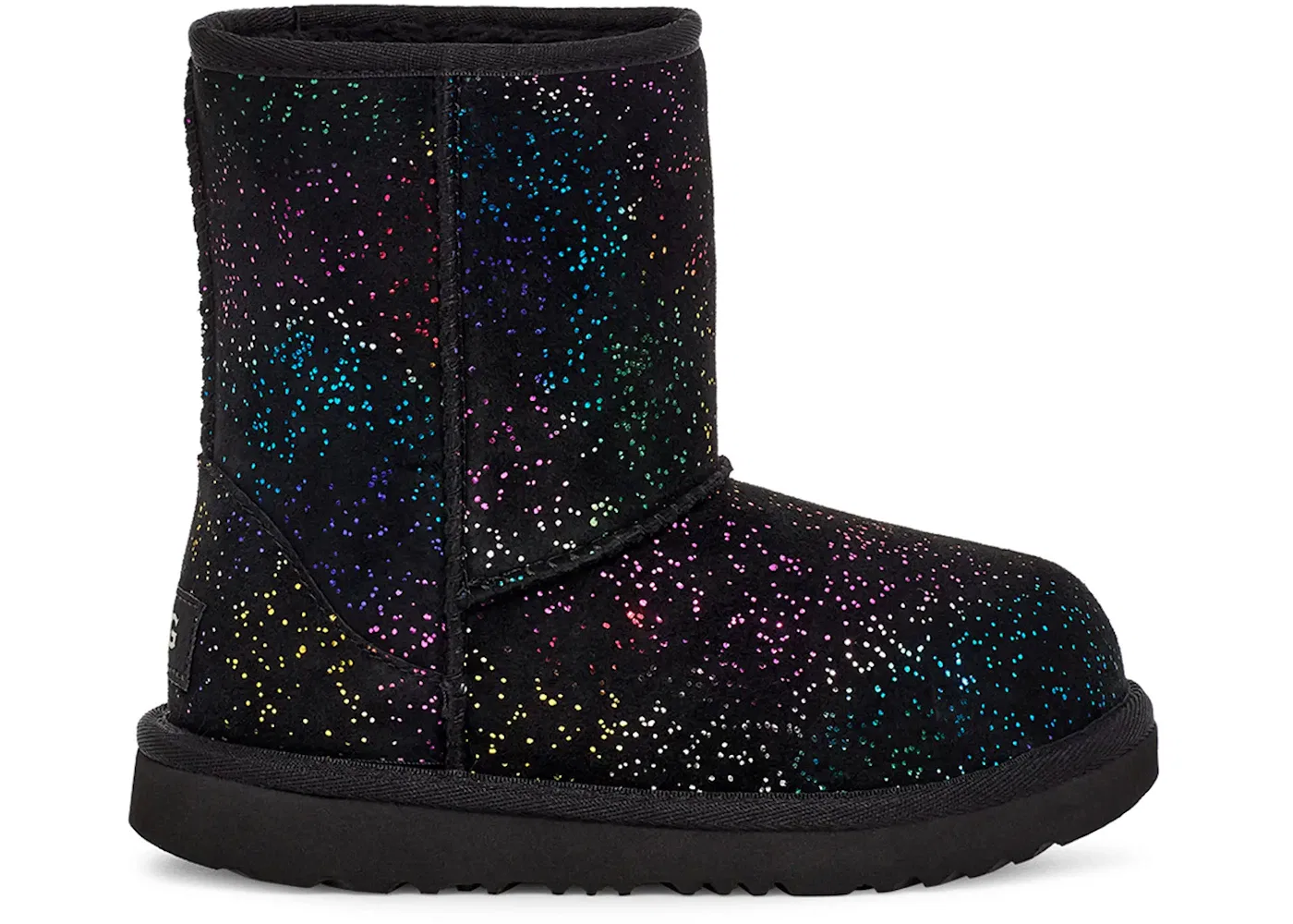 Детские сапоги с блеском UGG Classic II Shimmer Sky Boot UGG, Black/Rainbow Metallic