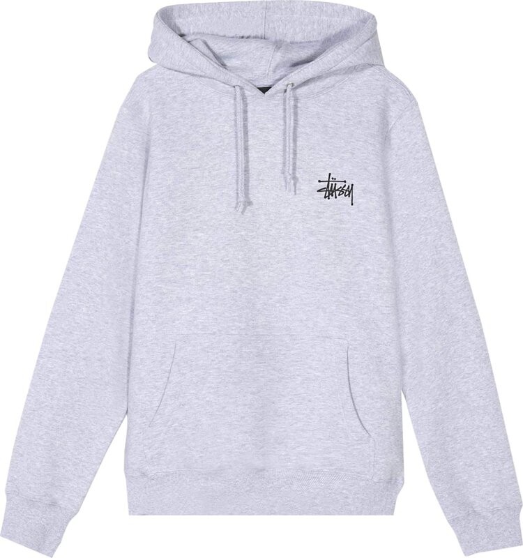

Толстовка Stussy Basic Hood 'Ash Heather', серый