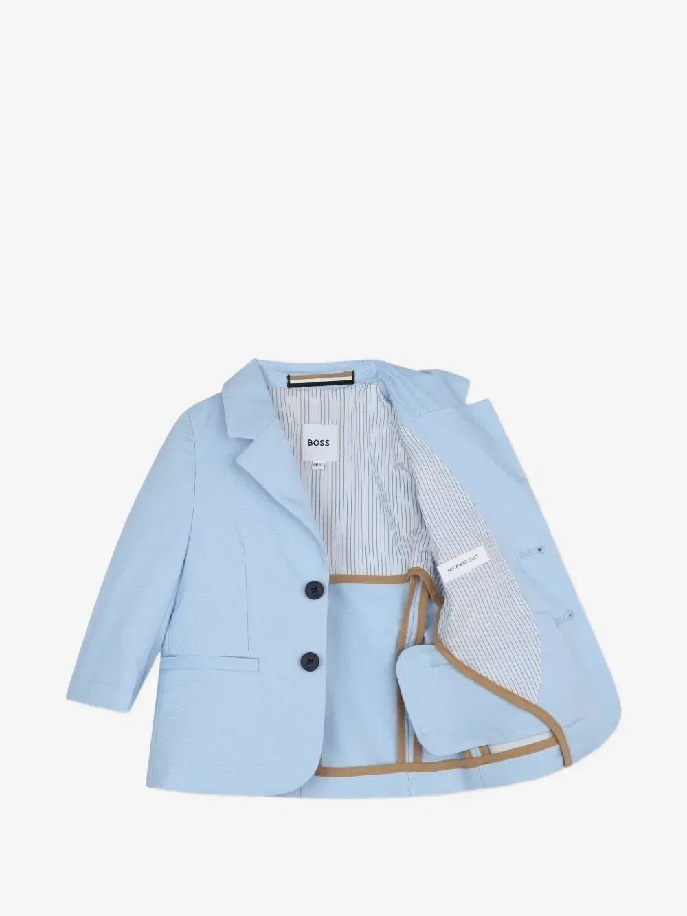 Блейзер с зубчатыми лацканами и застежкой на пуговицах BOSS Kidswear, синий