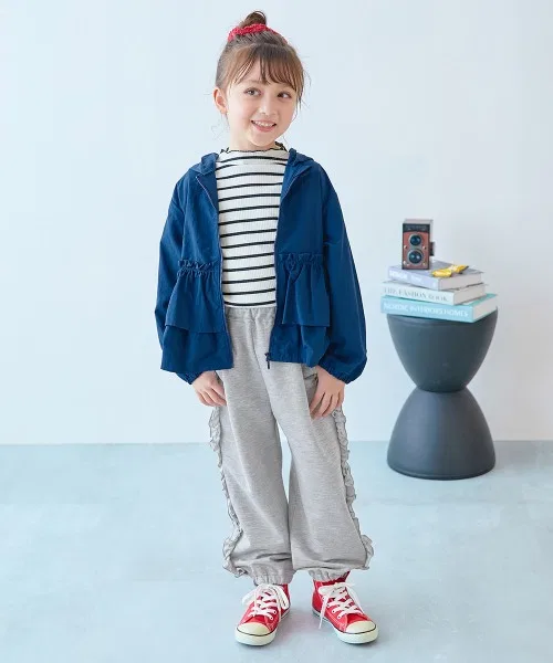 Детские спортивные штаны с фриллом и лентой Mini Fleece, модель с фриллом и лентой, devirock, Серый — фото 2