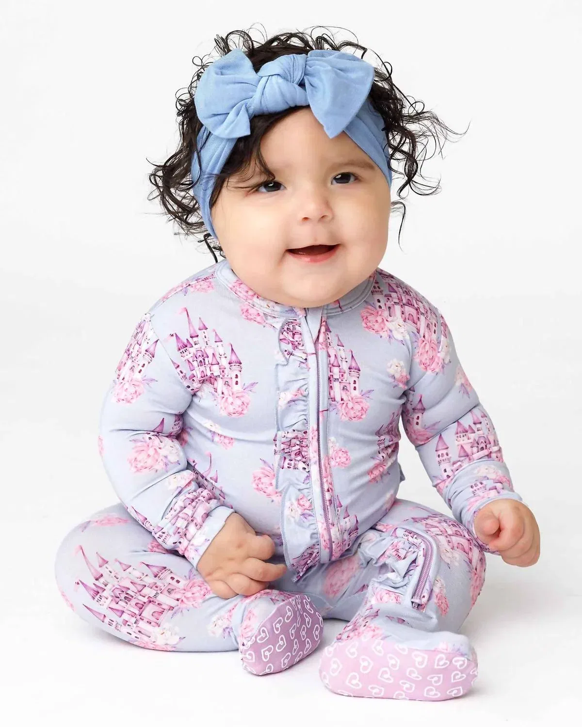 Детский боди-комбинезон с рюшами на молнии Jules Ruffled Zippered Footies Lev Baby, Lavender