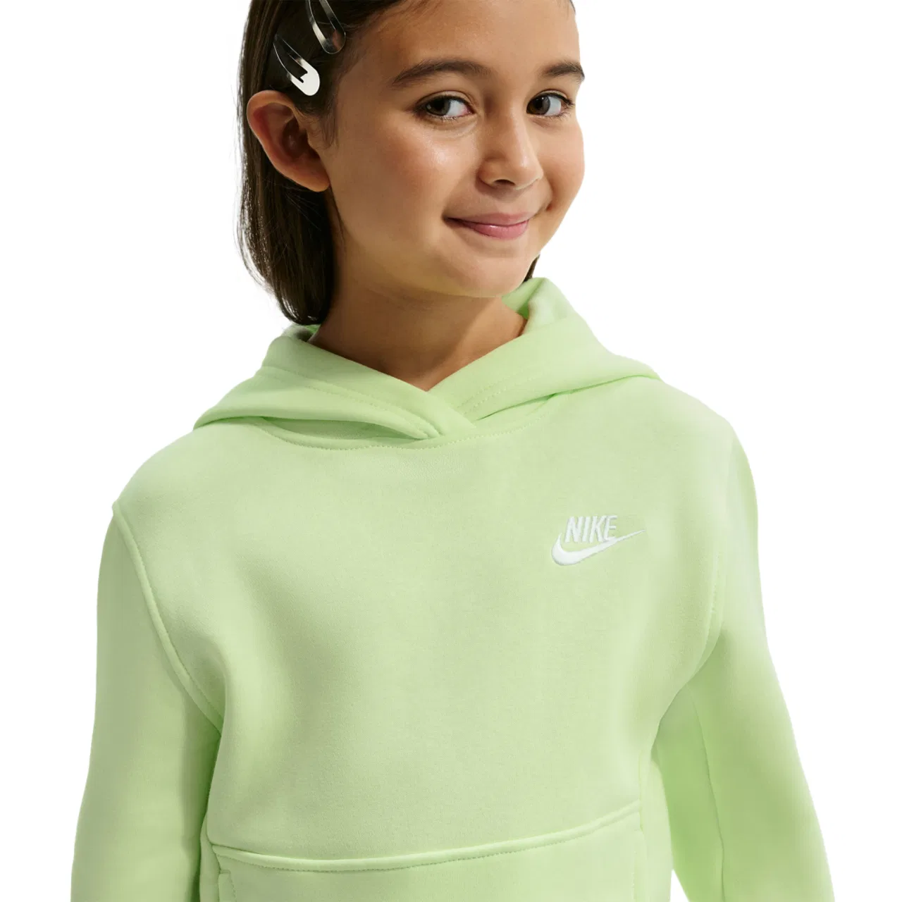 Толстовка для мальчиков Club LBR Fleece Nike, цвет Light Liquid Lime/White — фото 3