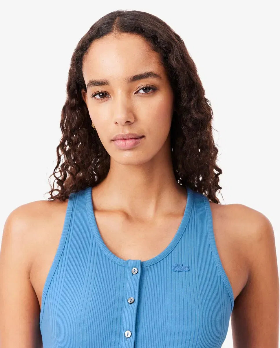 Майка женская Lacoste Azul с рельефной вязкой — фото 3