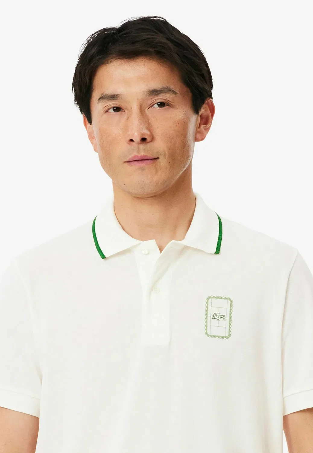 Рубашка поло Lacoste, Blanc Vert-Iu — фото 4