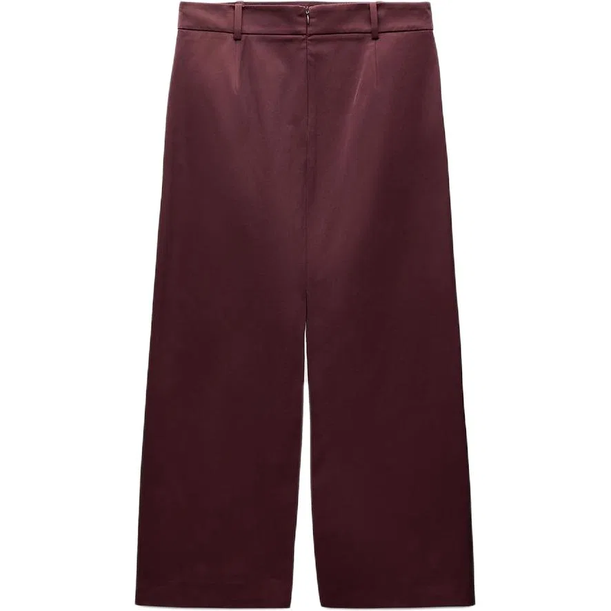 Женская юбка длинная повседневная ZARA, Burgundy — фото 3