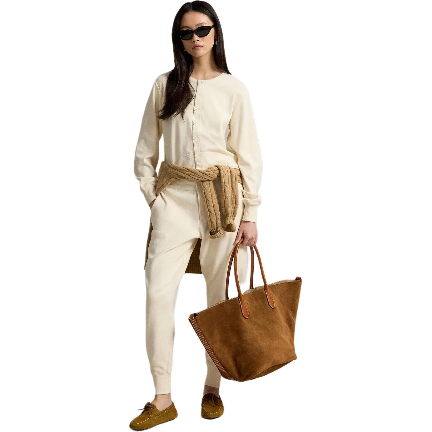 Женские трикотажные спортивные брюки с зауженным кроем Cream Polo Ralph Lauren, Cream — фото 4