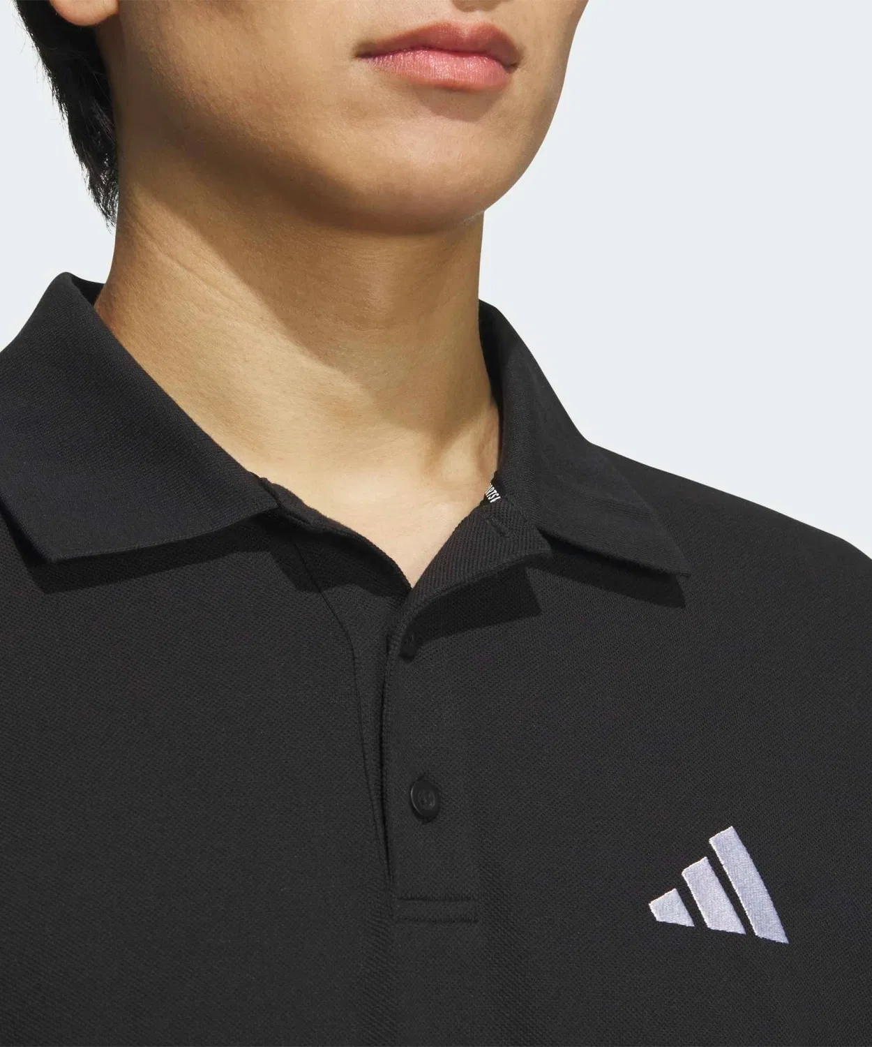 Мужская футболка-поло с коротким рукавом, свободного кроя, с логотипом Adidas, Black — фото 3