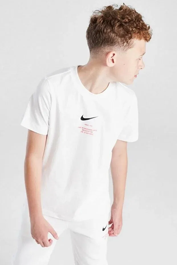Детская футболка с принтом Sportswear Graphic Cotton Kids Tee Nike, White — фото 2
