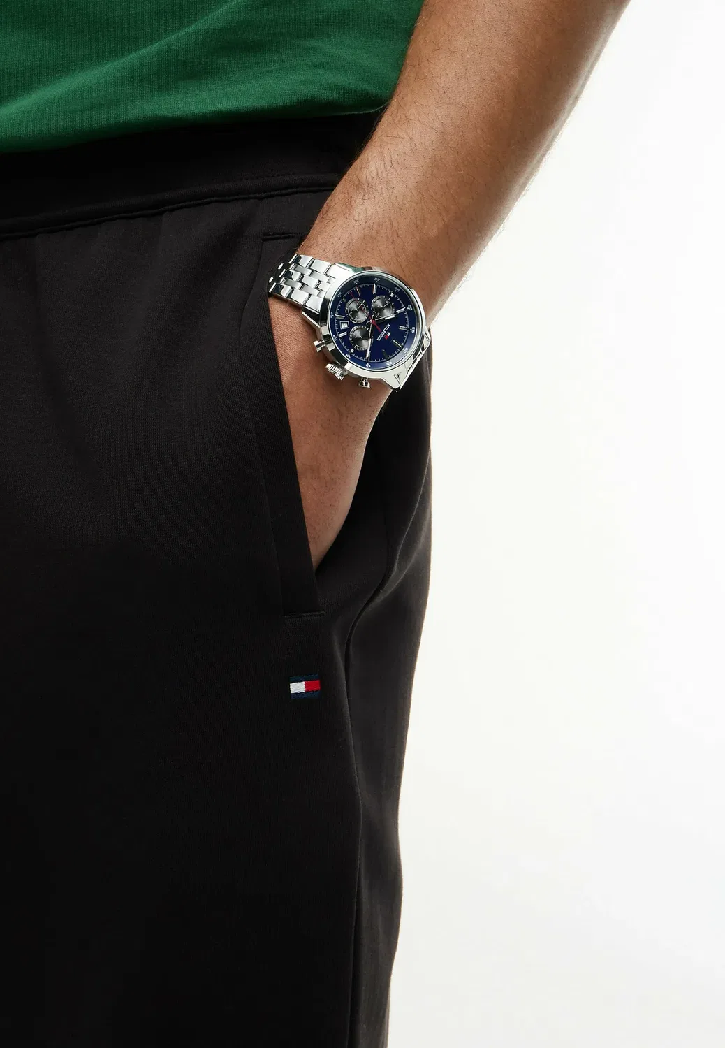Спортивные брюки Intechno с манжетами - штаны для спортивного костюма Tommy Hilfiger, Black — фото 4