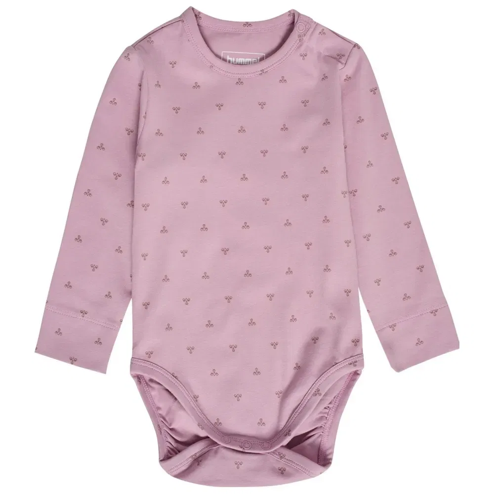 Боди с длинным рукавом Mini Bee AOP Hummel, фиолетовый