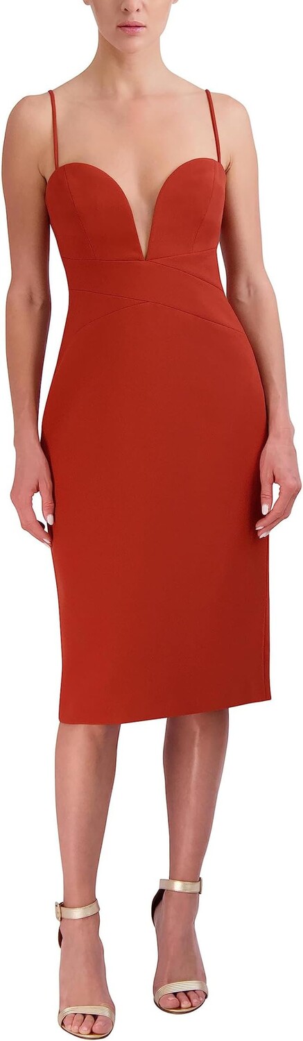 

Платье Stretch Double Face Crepe BCBGMAXAZRIA, цвет Red Ochre
