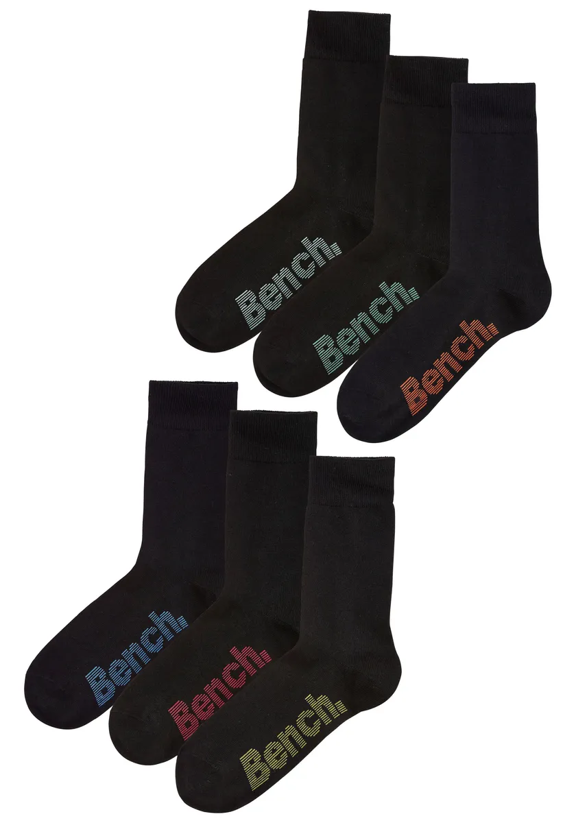 

Bench Носки (коробка, 6 пар) с разноцветными логотипами, черный