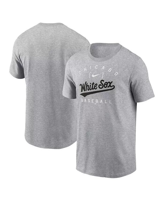 

Мужская футболка Heather Grey Chicago White Sox Home Team Athletic Arch Nike, серый