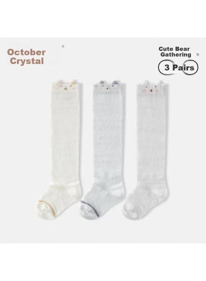 Носки детские дышащие с сеткой, длинные, без резинки, October Crystal — фото 3