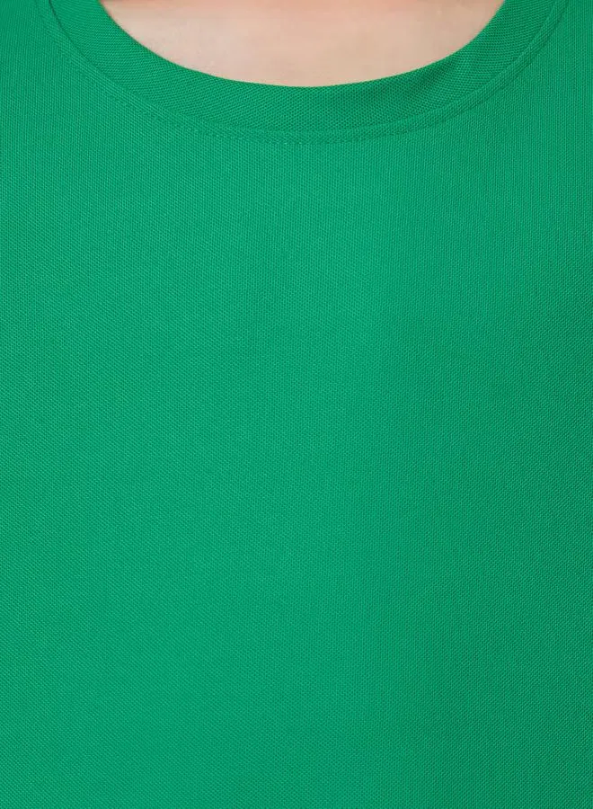 Футболка спортивная хлопковая подростковая модель Teens cotton sports jersey athleisure Styli, зеленый — фото 4