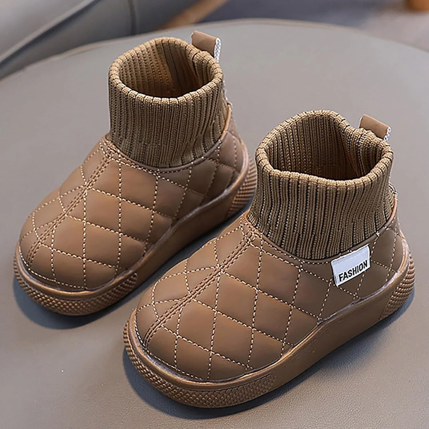 Детские зимние сапоги для девочек с мехом SHOPESSA, Khaki — фото 3