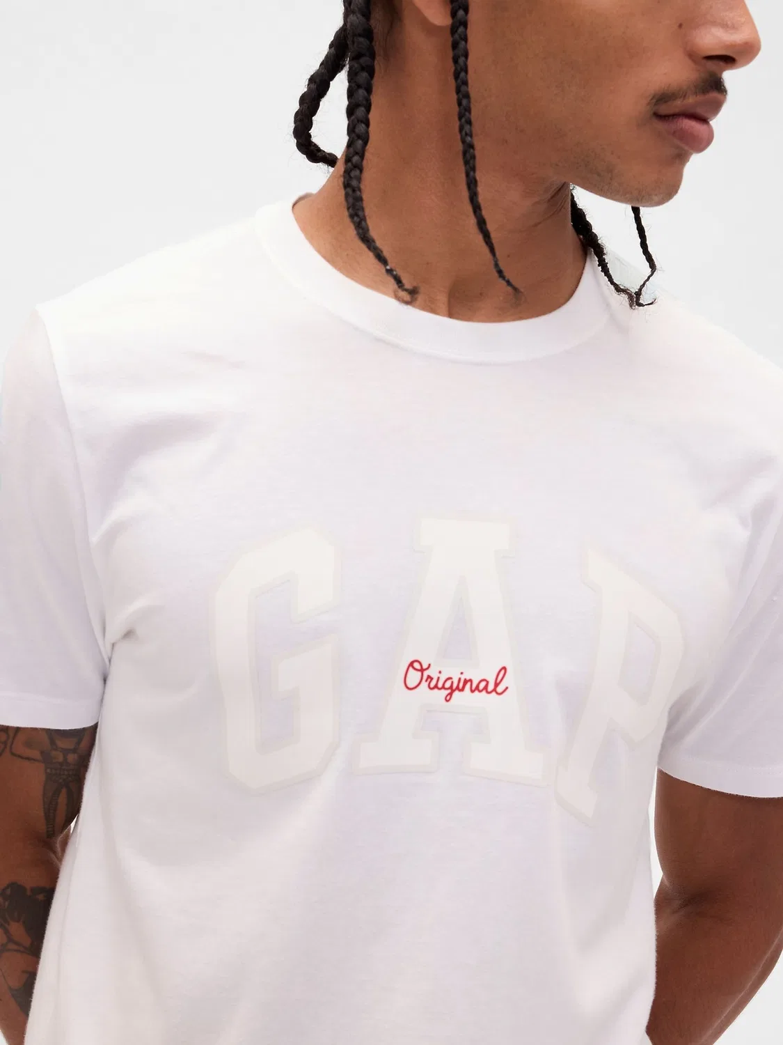Футболка хлопковая Everyday Logo Gap, белый — фото 4