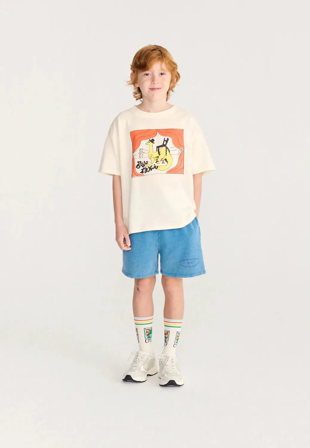 Футболка унисекс с принтом "Такси заурус" Bobo Choses, Off-White — фото 2
