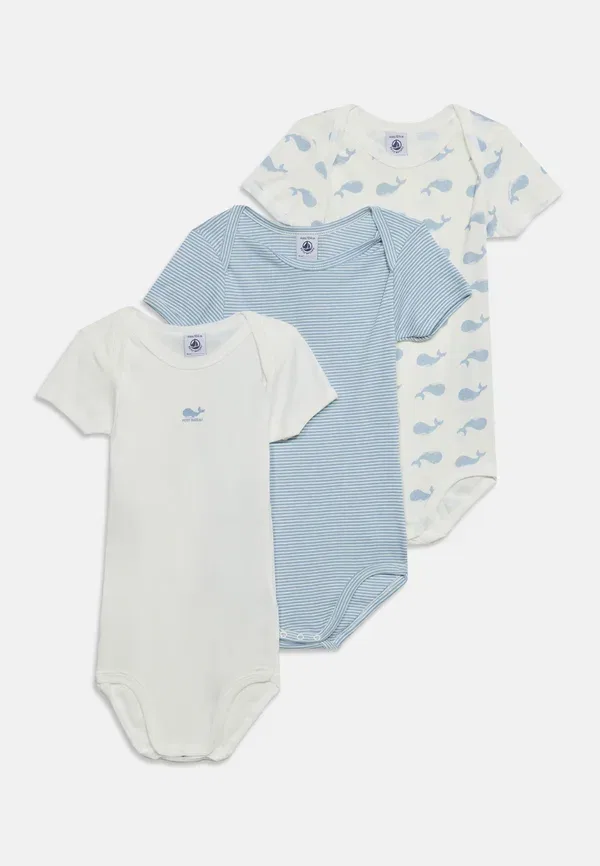 Комплект из 3 футболок с принтом, glaustinuke, Petit Bateau, blue/white, белый